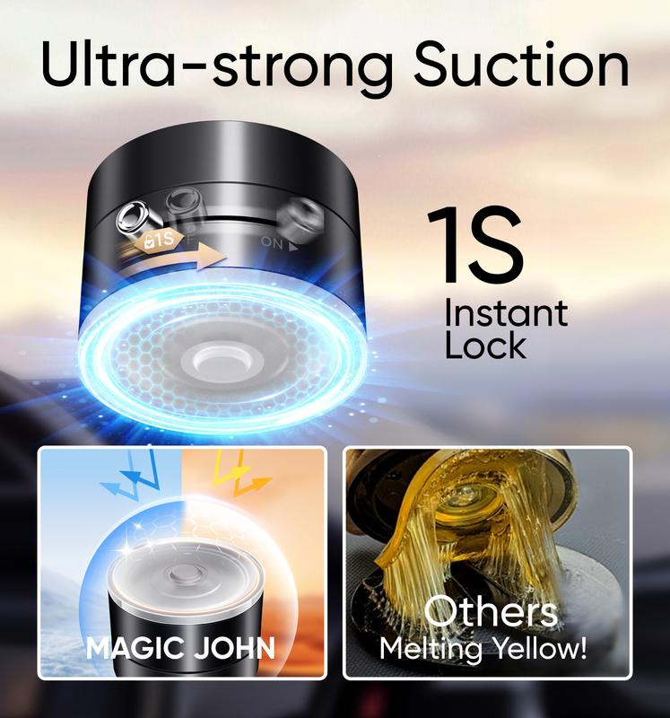 Electric Vacuum Magnetic Suction Phone Holder,XO Adjustable and Foldable Car Mount,Strong Magnetic Car Phone Holder for iPhone16/15/14/13/12,for Shower/Car/Mirror/Smooth Surfaces(Not Charging Phone)